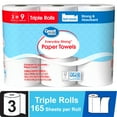 thumbnail image 1 of Great Value Everyday Strong Paper Towels, Split Sheets, 3 Triple Rolls, Comparable to Sparkle, 1 of 7