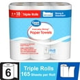 thumbnail image 1 of Great Value Everyday Strong Paper Towels, 6 Triple Rolls, Split Sheets, 1 of 7