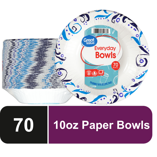 Great Value Everyday Strong, Soak Proof, Microwave Safe, Disposable