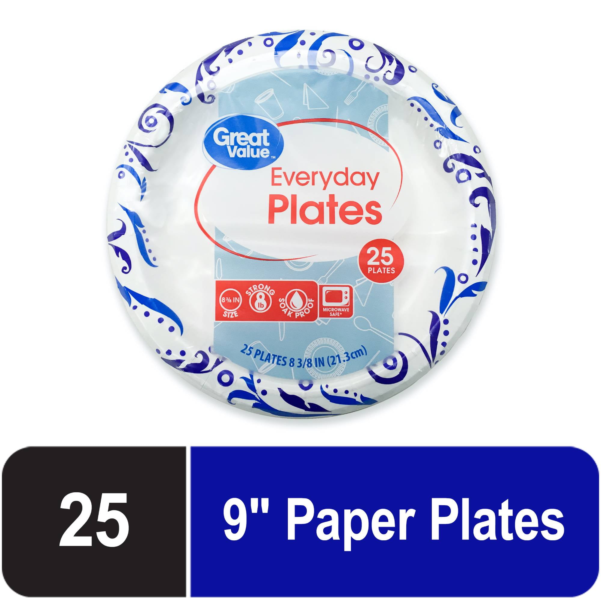 Natural Value Plates, Heavy Duty Paper 9 inch, Recycled - Azure