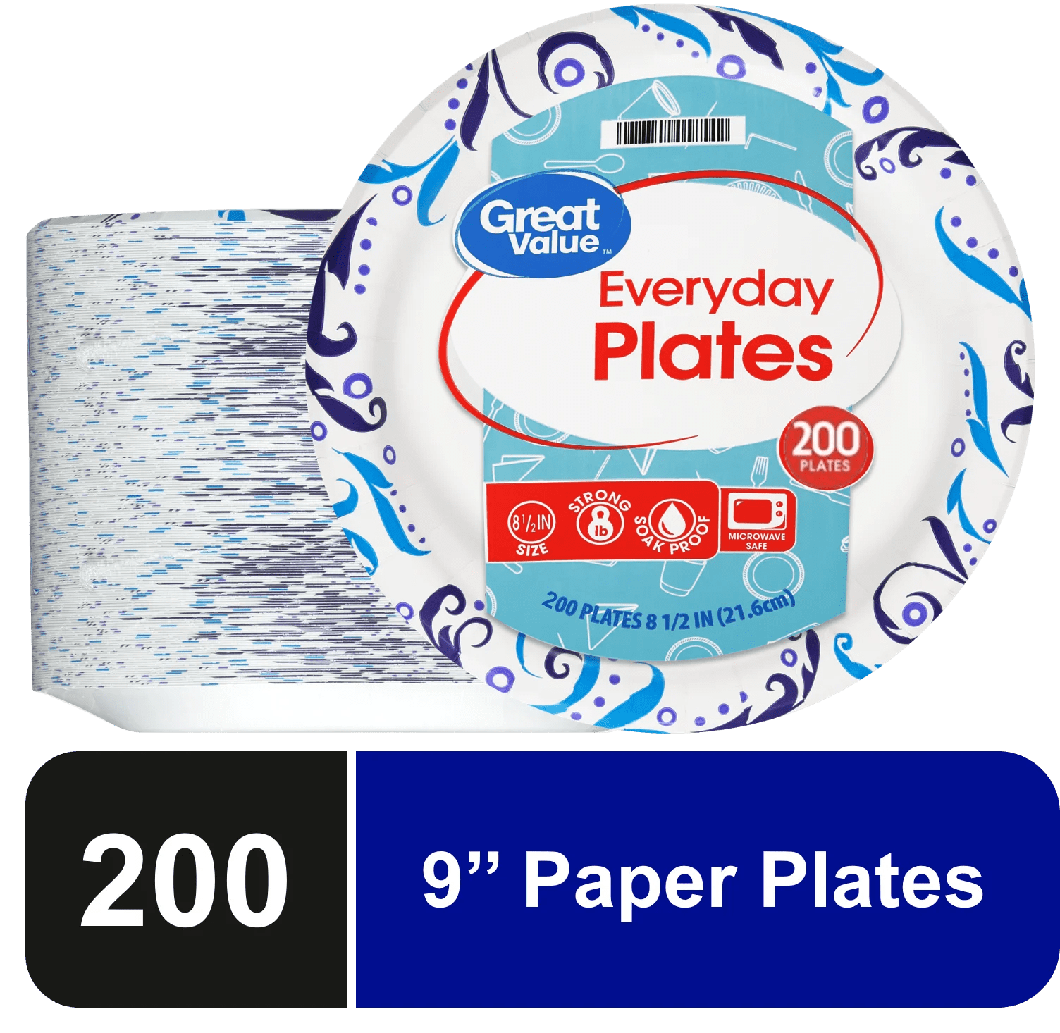 Disposable 9 Paper Plates - Uncoated - 200ct - Smartly™ : Target