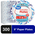 Great Value Everyday Strong, Soak Proof, Microwave Safe, Disposable Paper Plates, 9 in