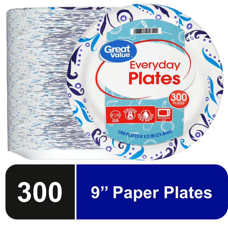  Comfy Package [200 Count] 9 Inch Disposable White Uncoated  Plates, Decorative Paper Plates : Health & Household