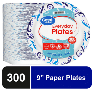 Comfy Package 9 Inch Paper Plates Bulk Pack White Disposable Plates Heavy  Duty, 200-Pack