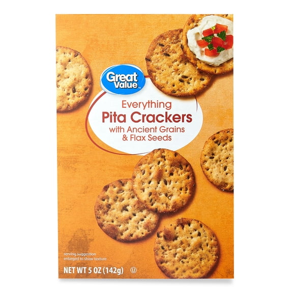 Great Value Everything Pita Crackers, 5 oz