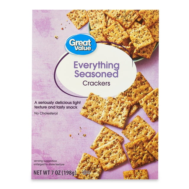Great Value Everything Seasoned, Crunchy Snack Crackers, 7 oz