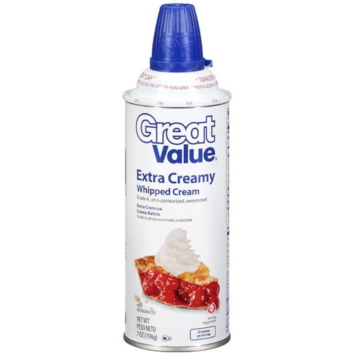 Great Value Extra Creamy Whipped Cream, 7 Oz.