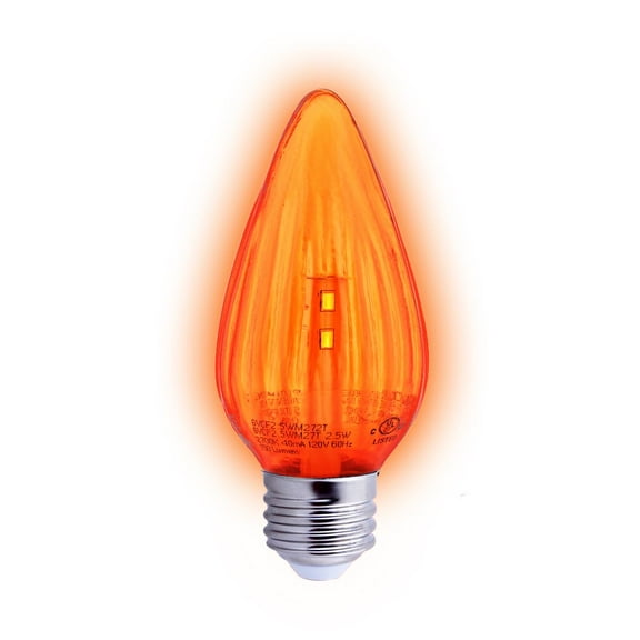 Great Value F15 LED Decor Bulbs, 2.5W (25W Equivalent) Soft White Red Color E26 Medium Base, 2 Pack