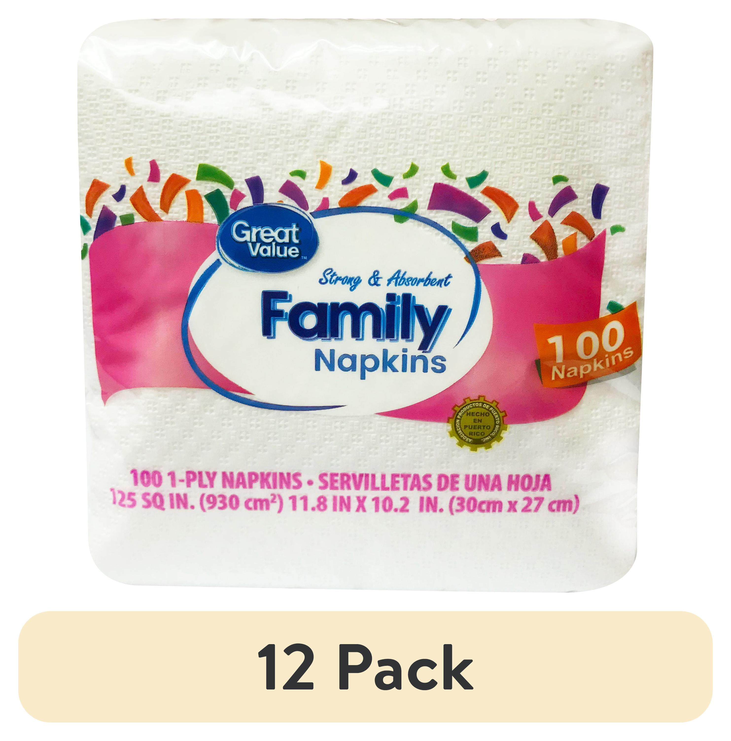 (12 pack) Great Value Family Napkins 100ct