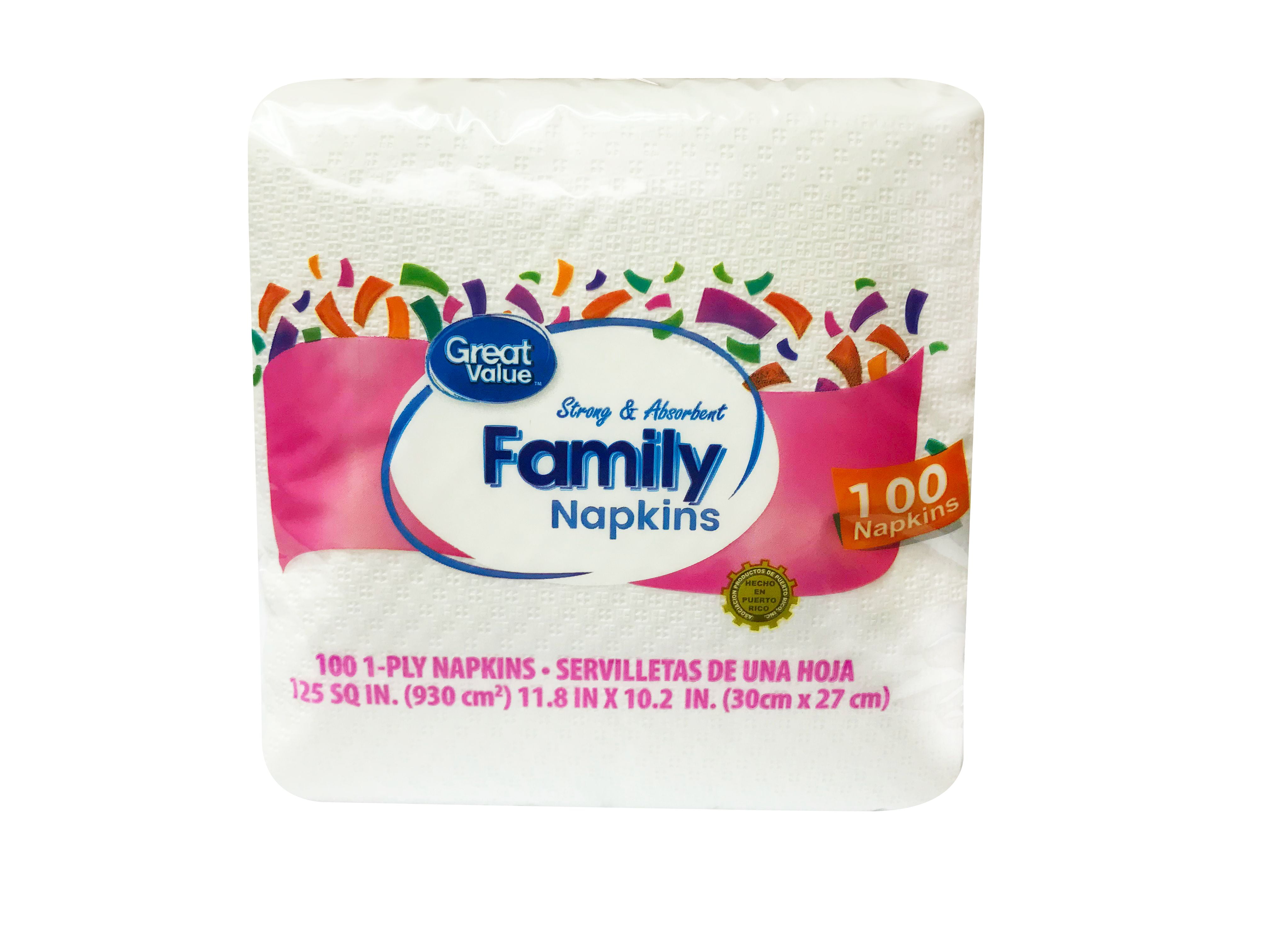 Great Value Family Napkins 100ct