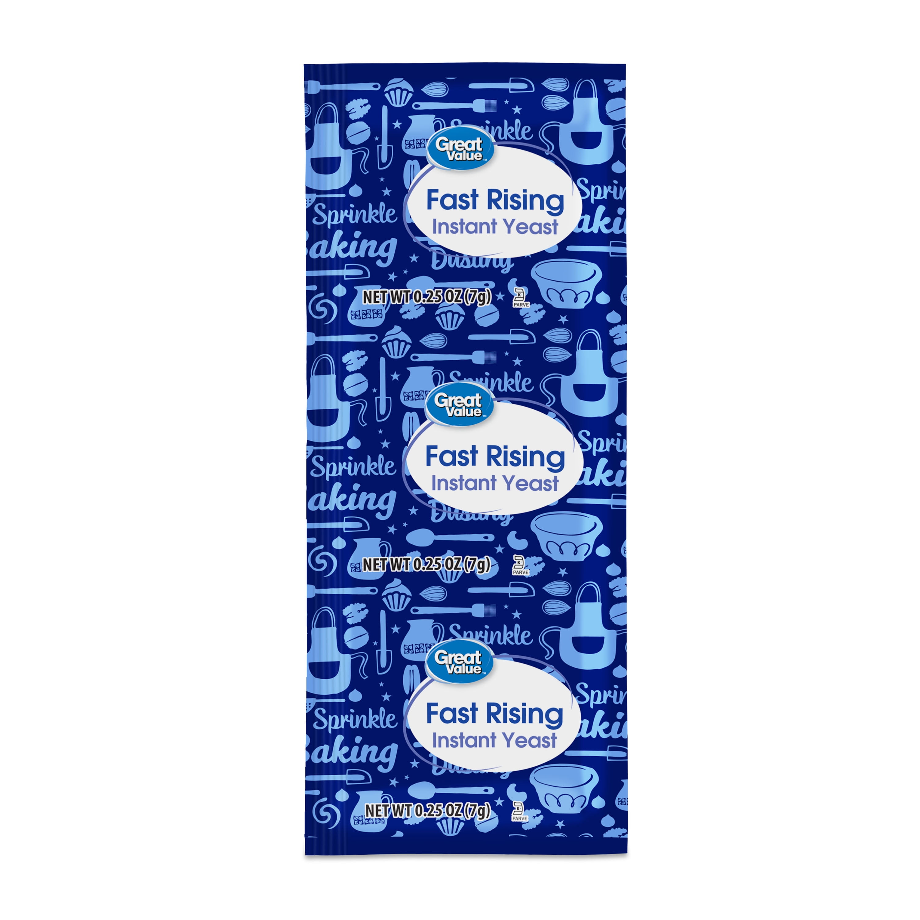 Great Value Fast Rising Instant Yeast, 0.25 oz, 3 Count