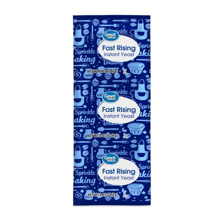 Great Value Fast Rising Instant Yeast, 0.25 oz, 3 Count