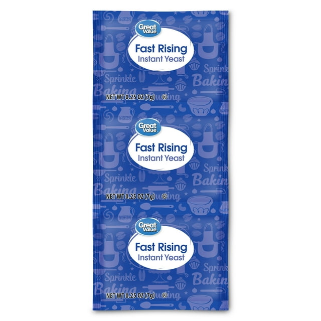 Great Value Fast Rising Instant Yeast, 0.25 oz, 3 Count