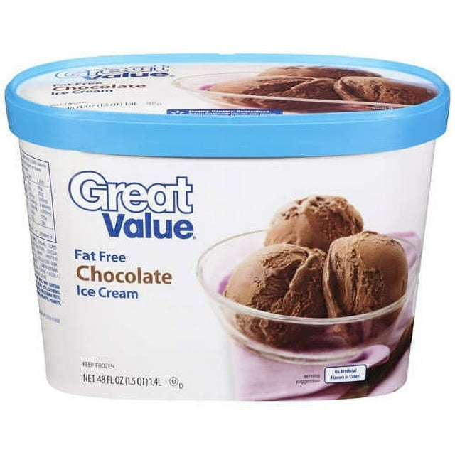 Great Value Fat Free Chocolate Ice Cream, 48 Oz