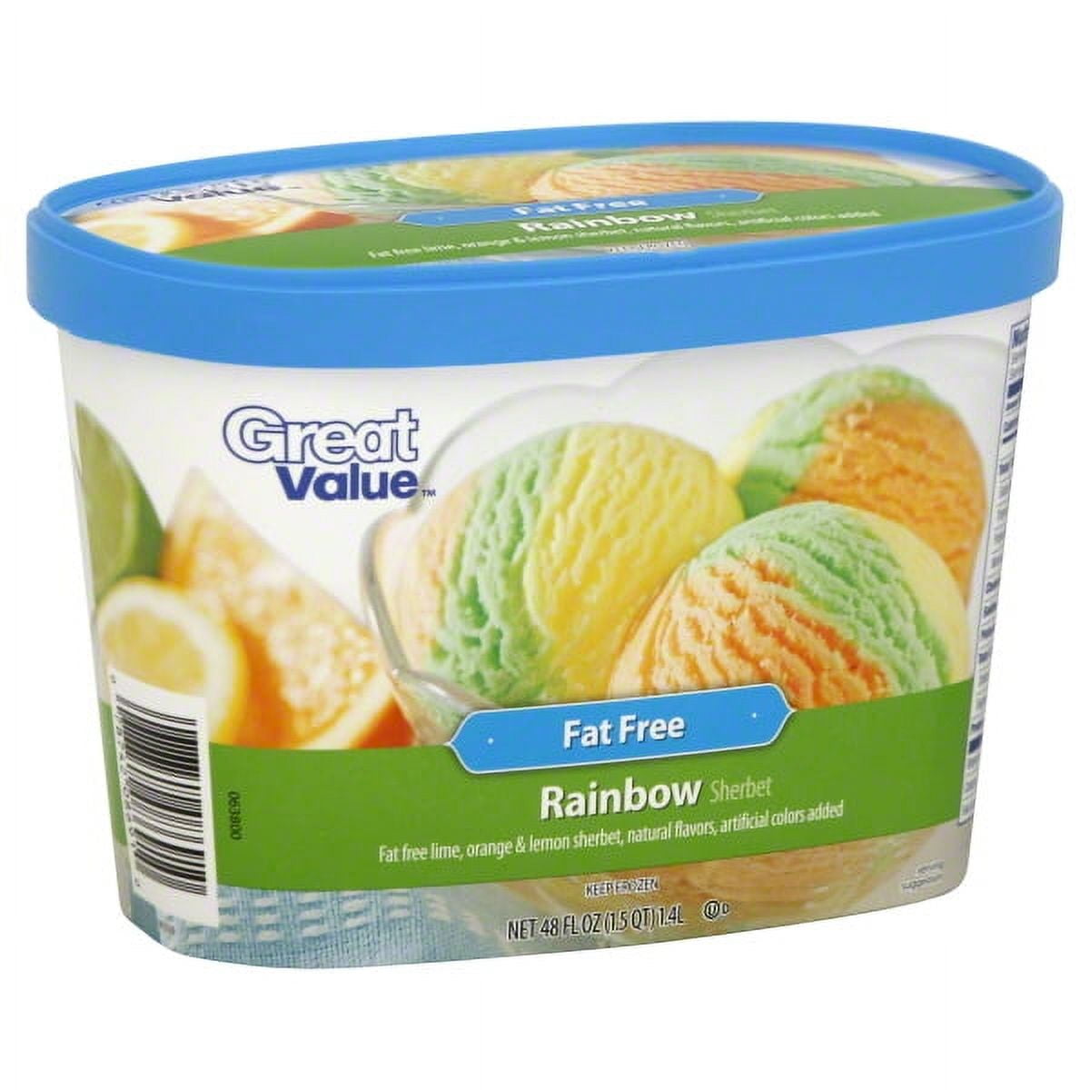 Great Value Fat Free Rainbow Sherbet, 48 oz
