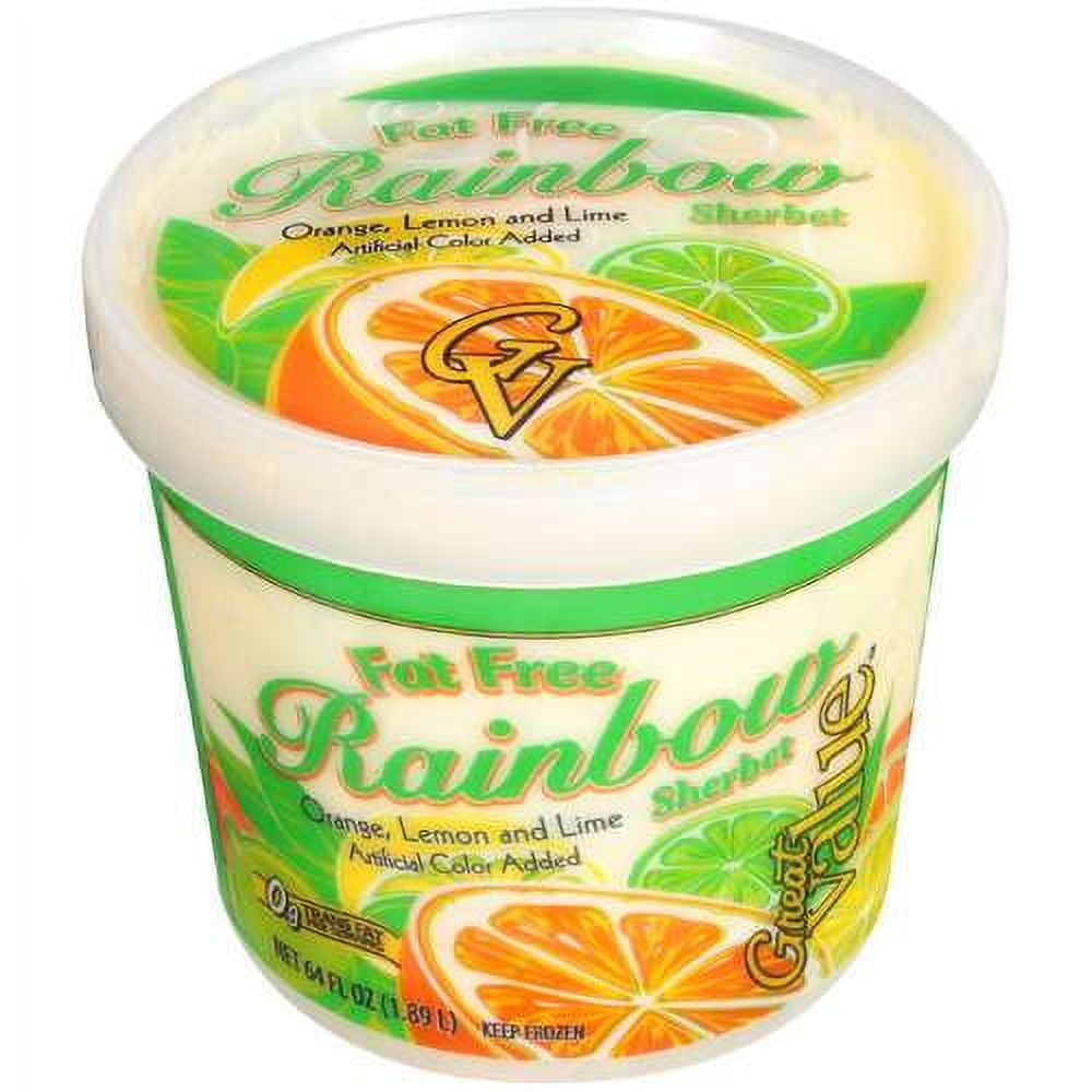 Great Value Fat Free Rainbow Sherbet, 64 fl oz