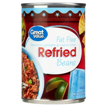 Great Value Fat Free Refried Beans, 16 oz