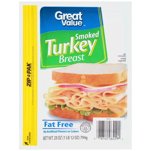 Great Value Fat-Free Smoked Turkey, 28 oz