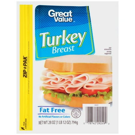 Great Value Fat-Free Turkey Breast, 28 Oz.