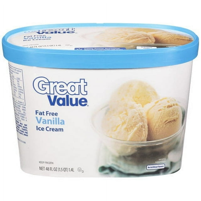 Great Value Fat Free Vanilla Ice Cream, 48 oz