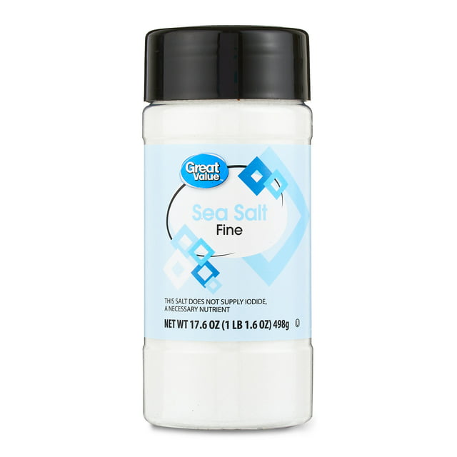 Great Value Fine Sea Salt, 17.6 oz