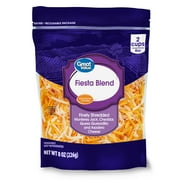 Great Value Fiesta Blend Finely Shredded Cheese, 8 oz Bag