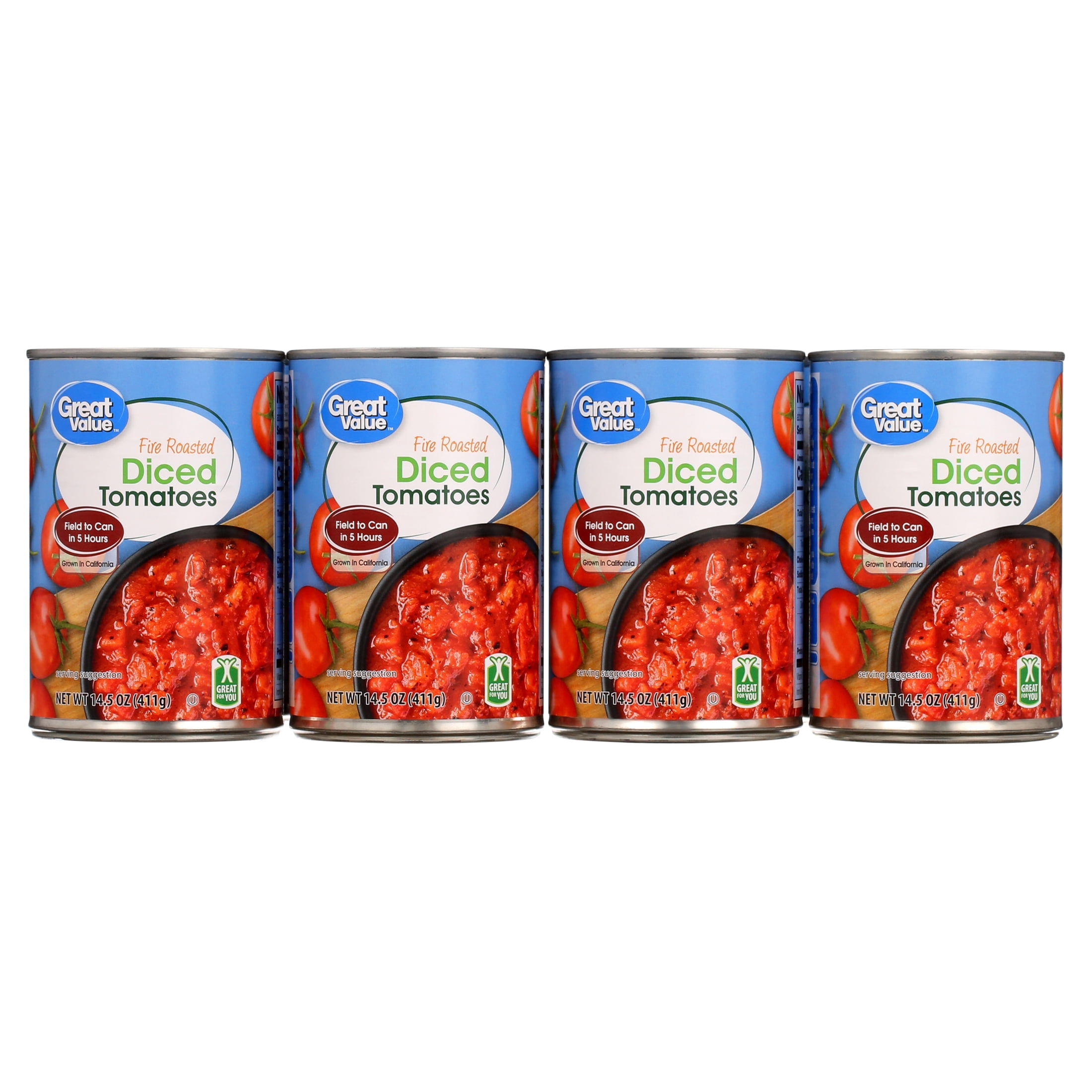 Shop Great Value Fire Roasted Diced Tomatoes, 12 Count, 15 oz Great
