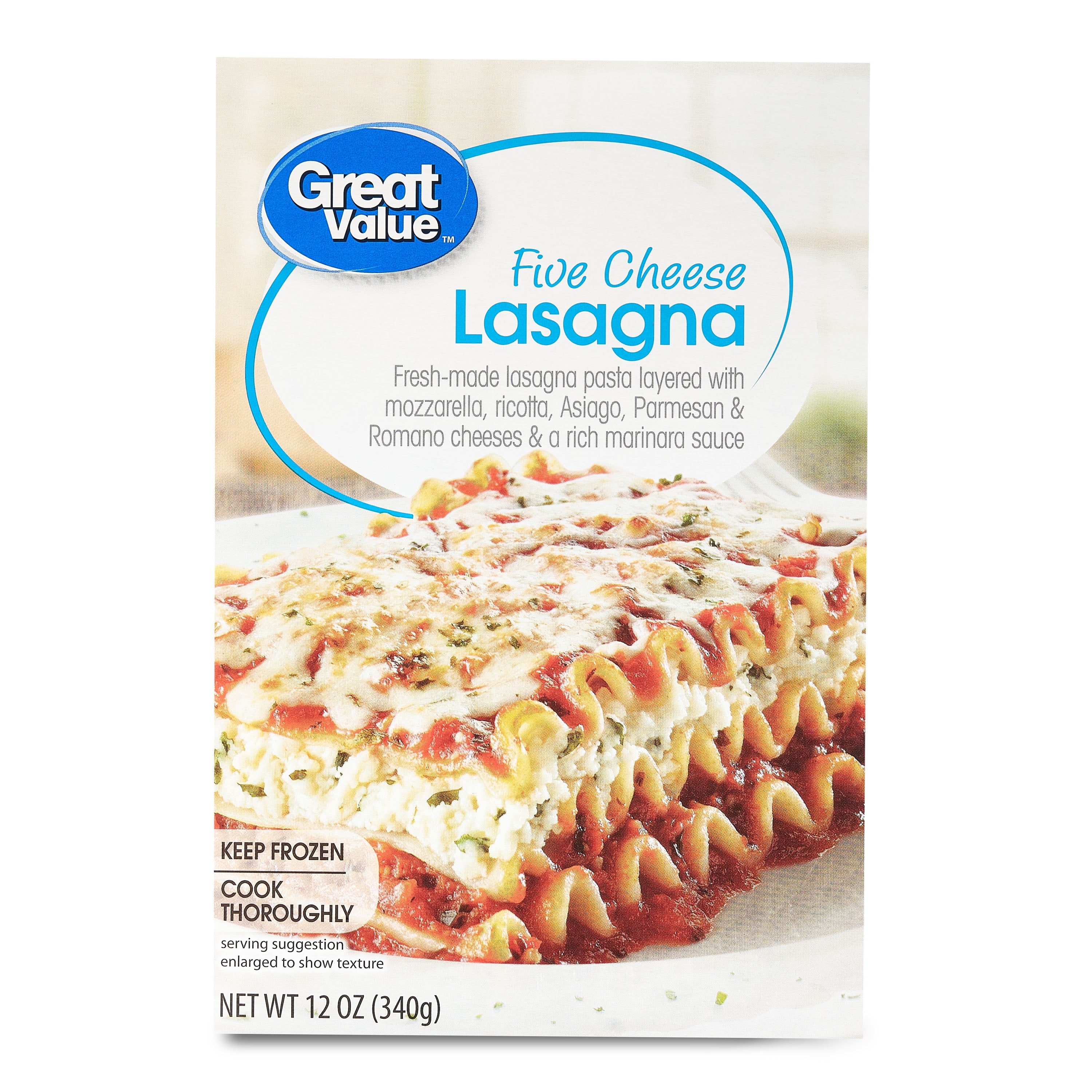 Great Value Five Cheese Lasagna Pasta, 12 oz