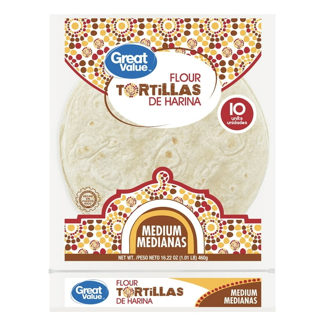 Great Value, Flour Tortillas Medium, 16 oz