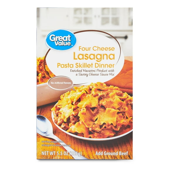 Great Value Four Cheese Lasagna Pasta Skillet Dinner, 5.5 oz