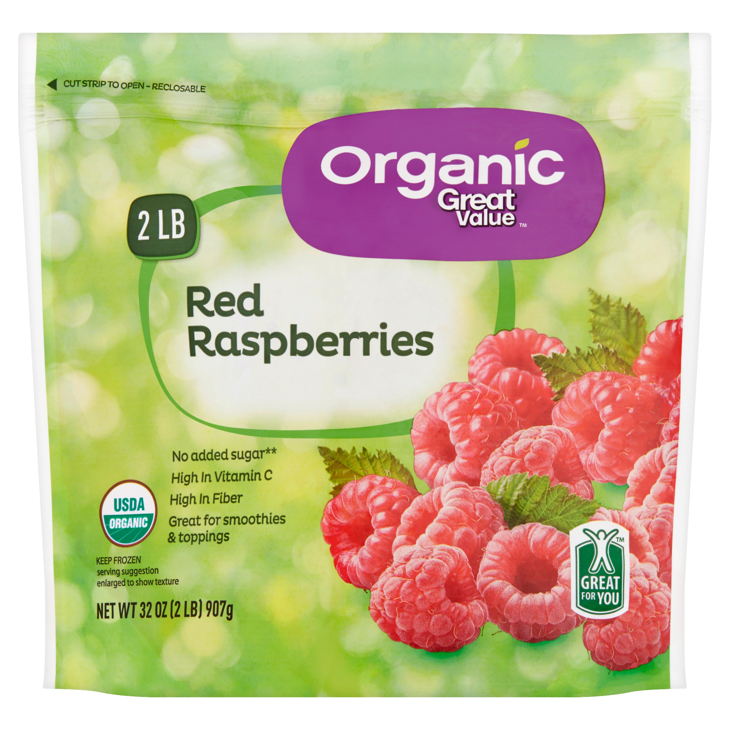 Great Value FrOzen Organic Red Raspberries, 32 Oz - image 1 of 8