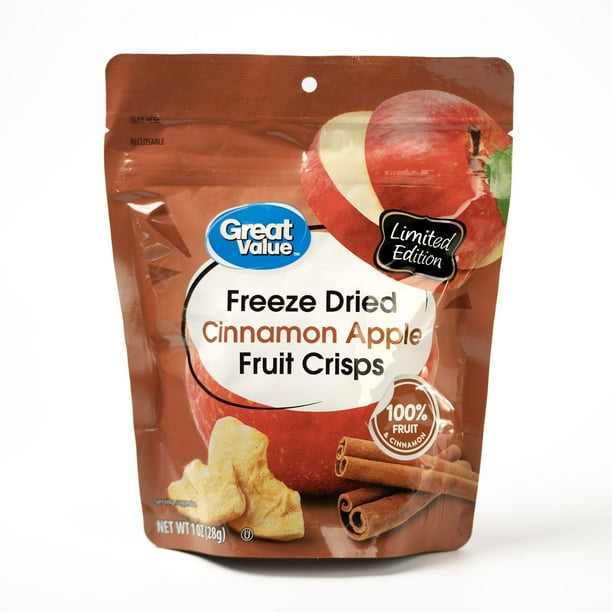 Great Value Freeze Dried Apple Cinnamon Fruit Crisps, 1 oz Walmart