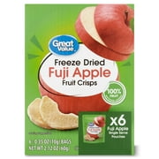 Great Value Freeze Dried Apple Crisps, Multi Pack, 6 Count, 0.35 oz
