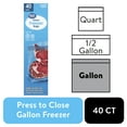 Great Value Freezer Guard Double Zipper Freezer Bags, Gallon, 40 Count