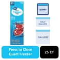 thumbnail image 1 of Great Value Freezer Guard Double Zipper Freezer Bags, Quart, 25 Count, 1 of 10