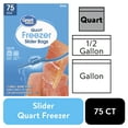 Great Value Freezer Guard Slider Zipper Bags, Quart Freezer, 75 Count