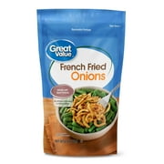 Great Value French Fried Onions Salad Topping, No Artificial Flavoring or Preservatives, Made with Real Onions, 6 oz. Resealable Bag