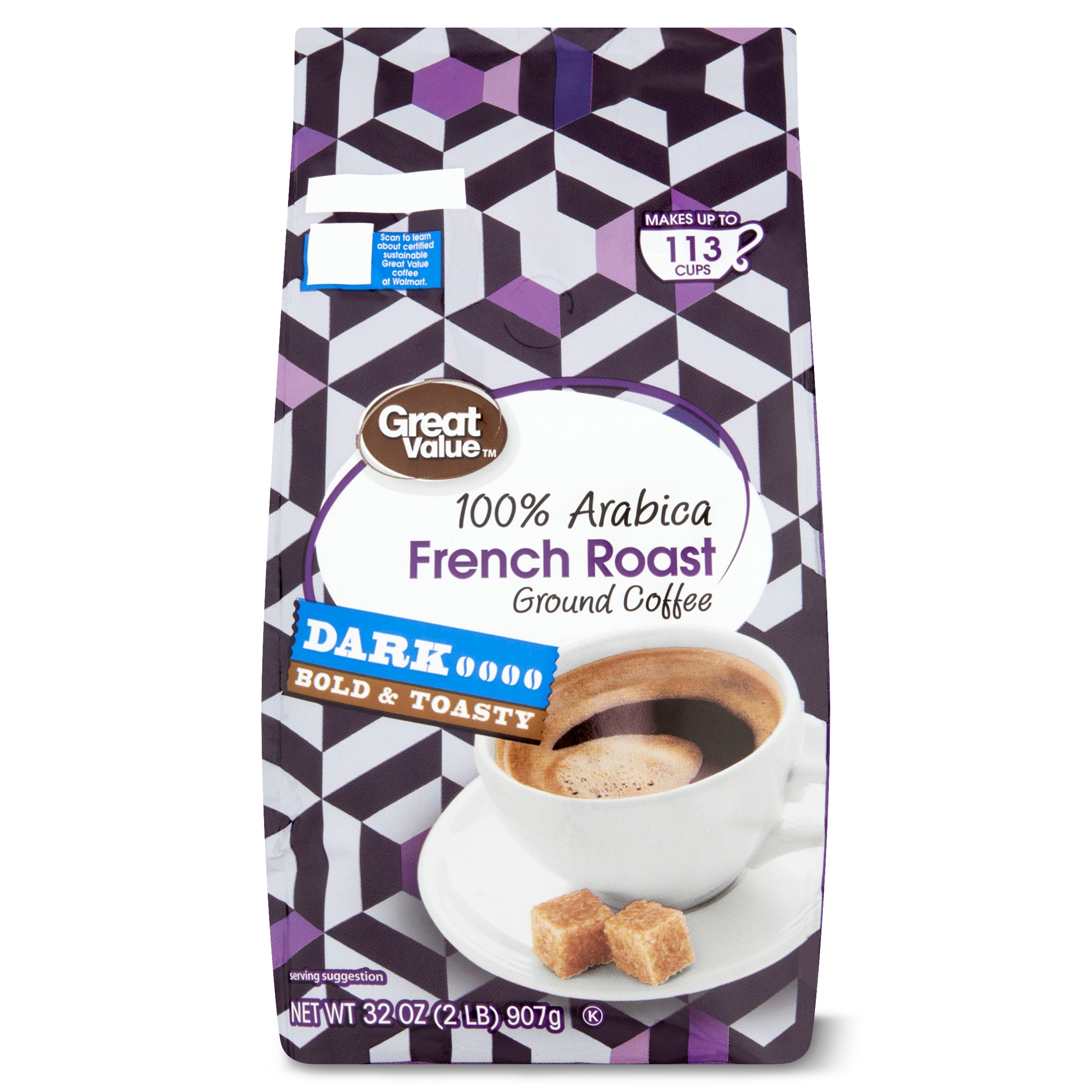 Great Value French Roast Ground, 100% Arabica, Medium Roast, Ground Coffee, 32 oz - image 1 of 8