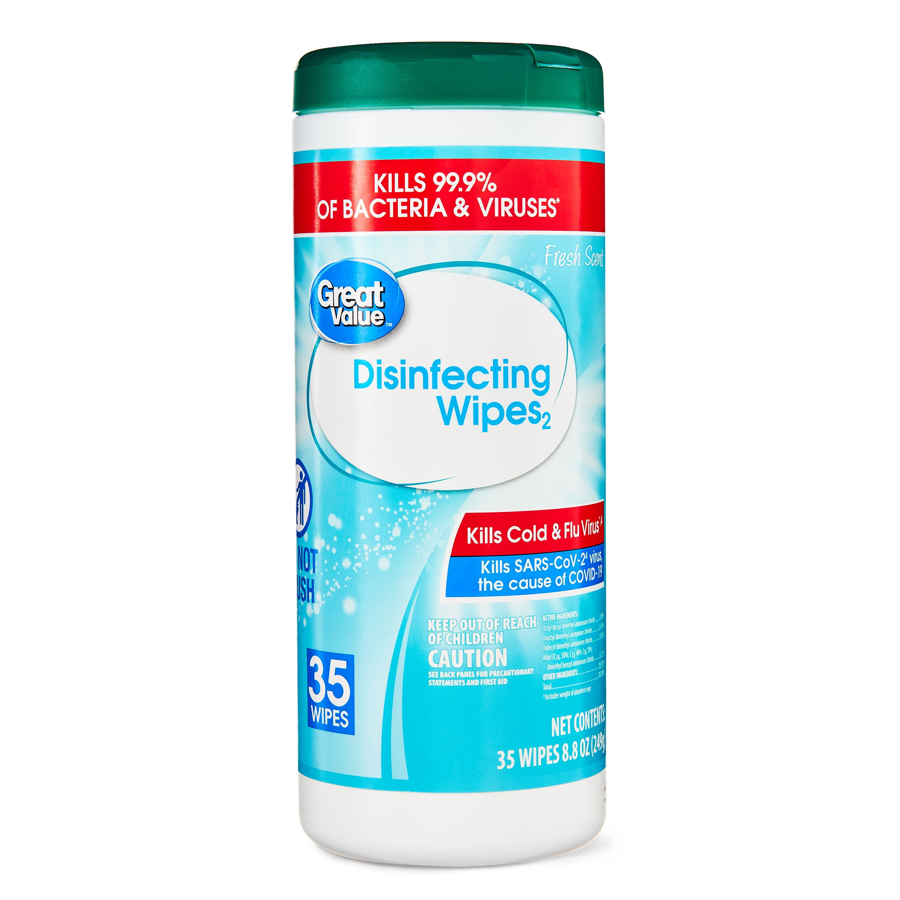 Great Value Fresh Scent Disinfecting Wipes2, 35 Count