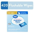 thumbnail image 1 of Great Value Fresh Scent Flushable Wipes, 10 Resealable Packs, 420 Total Flushable, 1 of 13