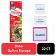 thumbnail image 1 of Great Value Fresh Seal Slider Zipper Bags, Gallon Storage, 20 Count, 1 of 6