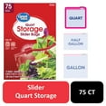 thumbnail image 1 of Great Value Fresh Seal Slider Zipper Bags, Quart Storage, 75 Count, 1 of 5