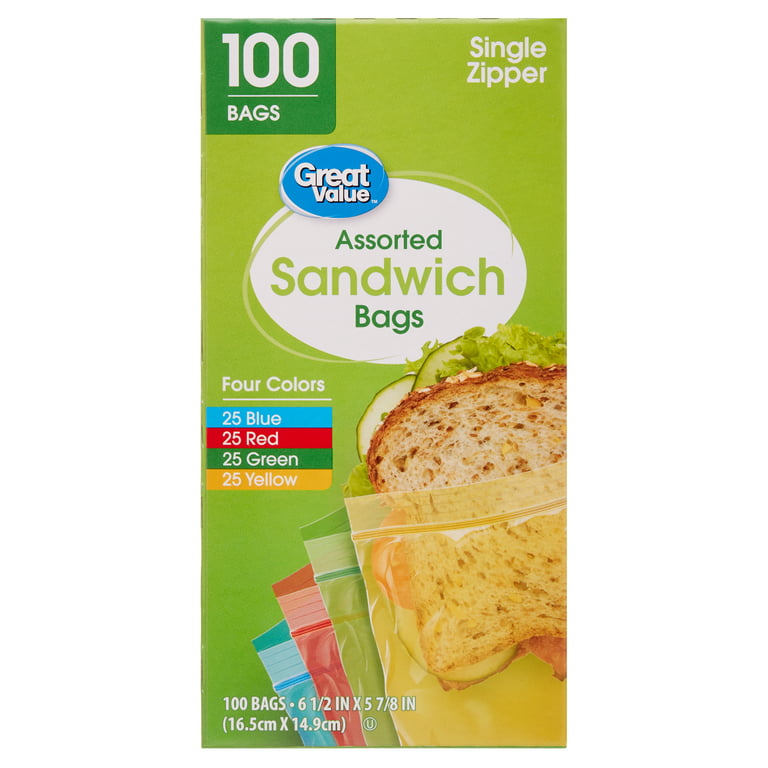 Great Value Double Zipper Sandwich Bags, 300 Count - Walmart.com