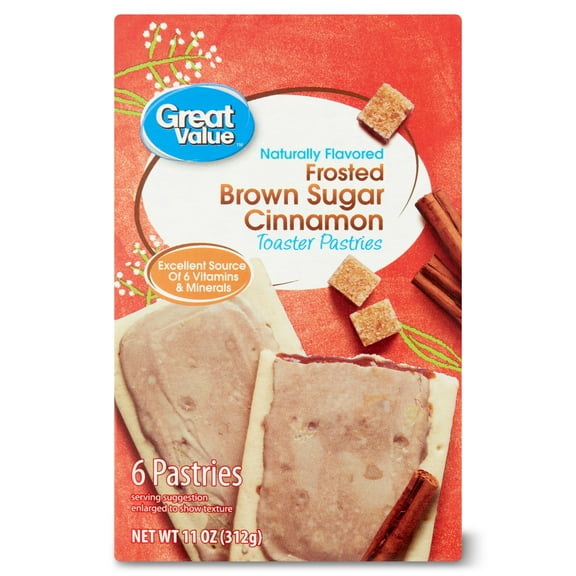 Great Value Frosted Brown Sugar Cinnamon Toaster Pastries, 11 oz