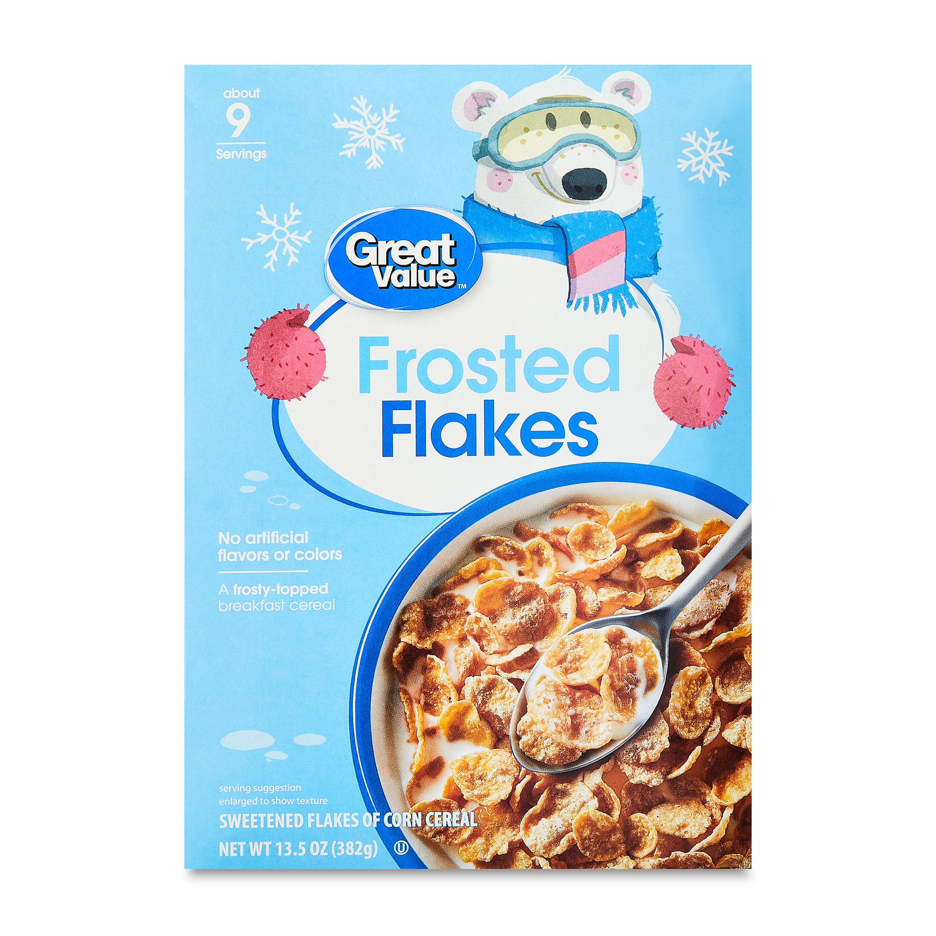 Great Value Frosted Flakes Breakfast Cereal, 13.5 oz