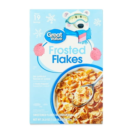 Great Value Frosted Flakes Breakfast Cereal, 26.8 oz