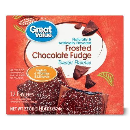 Great Value Frosted Toaster Pastries, Chocolate Fudge, 22 oz, 12 Count