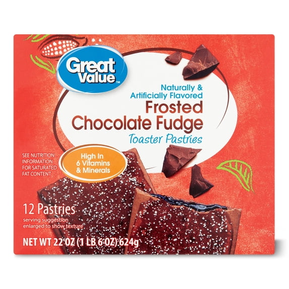 Great Value Frosted Toaster Pastries, Chocolate Fudge, 22 oz, 12 Count
