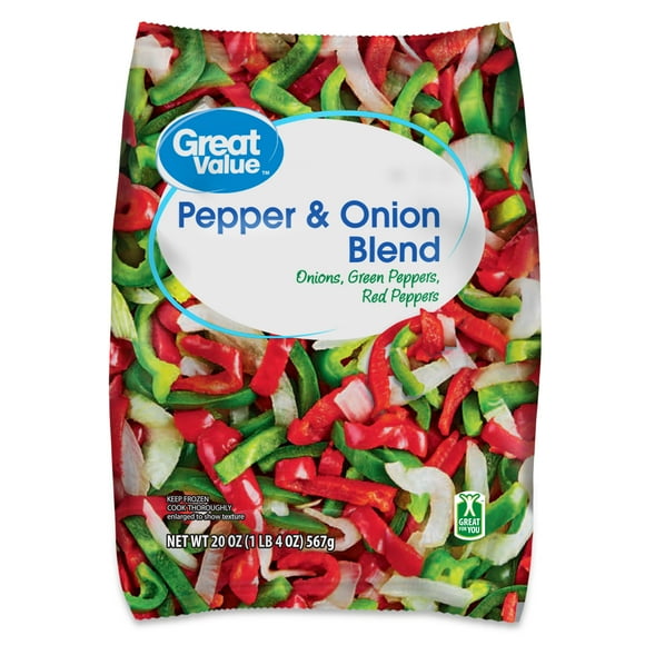 Great Value Pepper & Onion Blend, 20 oz (Frozen) Mixed Vegetables for Quick Cooking