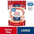 thumbnail image 1 of Great Value Frozen Cooked Large Peeled Deveined Tail-on Shrimp, (31-40 Count per lb), 2lb, Value Bag, Contains Shellfish, 1 of 10